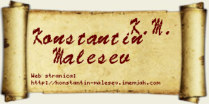 Konstantin Malešev vizit kartica